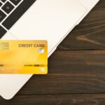 Credit card on a laptop keyboard_
